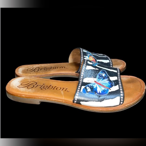 Brighton Africa Designer Beth Farrara Leather Flip Flop Sandals 7 1/2 - Picture 4 of 8